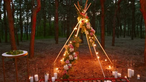 Enchanted Forest Wedding Scene at Twilight