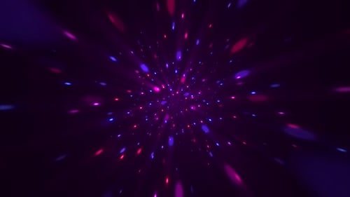 Abstract Neon Light Particles Hyperspeed Tunnel Loop Background