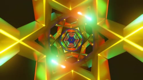 Geometrische Abstraktion und Strobe-Lichteffekte in nahtloser Videoloop