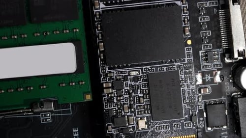 Close Up of a Motherboard and Its Components