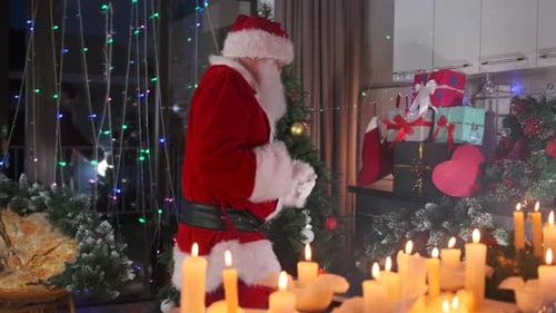 Santa Prepares His Sack of Christmas Gifts