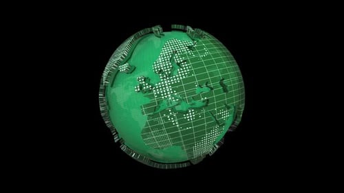Futuristic Digital Earth Globe Rotation
