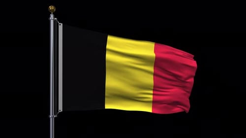 Realistic Belgium National Flag Waving Animation
