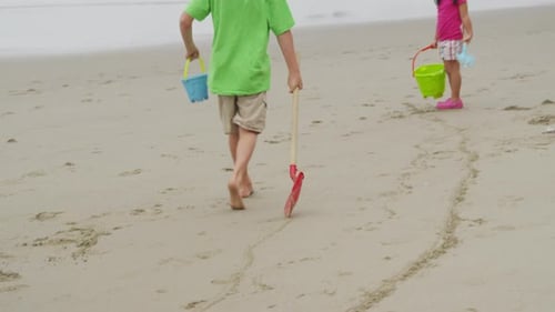 Children Playing at Beach. on Red Epic for High Quality ,