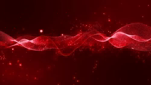 Abstract Red Particle Wave Digital Background Animation