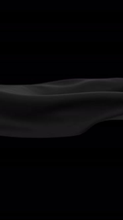 Waving Black Satin Fabric with Alpha 3d Render of Cloth Warp and Folds Vertical Video