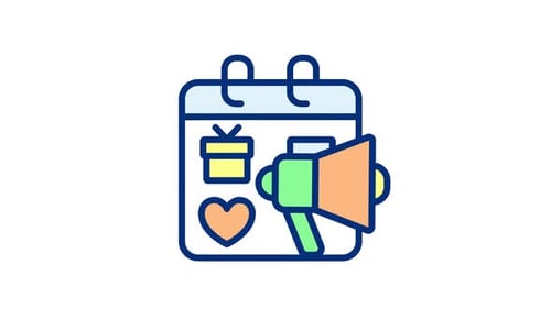 Icono de color RGB de anuncios animados de temporada