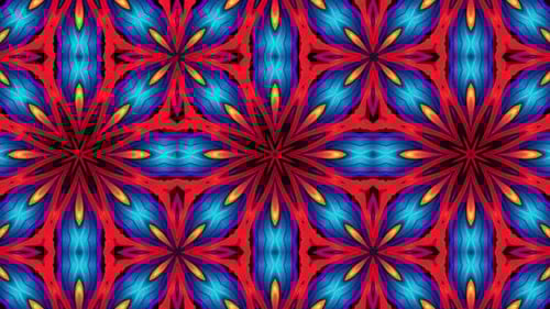 Vibrant Abstract Mandala Floral Pattern Background Loop