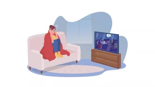 Animated Isolated Scary Movie Night