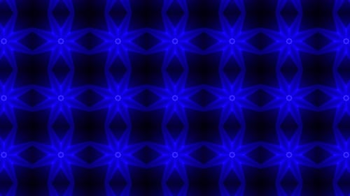 Glowing Blue Geometric Kaleidoscope Pattern Background