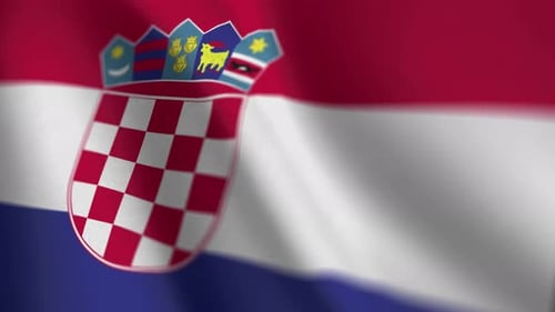 Realistic Waving Croatian National Flag Animation