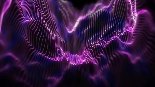 Dynamic Abstract Glowing Particle Wave Background