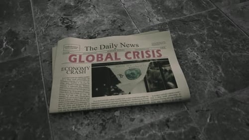 Global Crisis Economy Newspaper Headline Animation