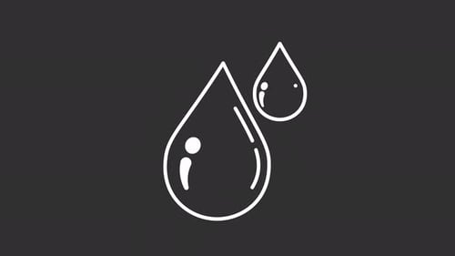 Animated Flat Design Water Drop Icons Loop