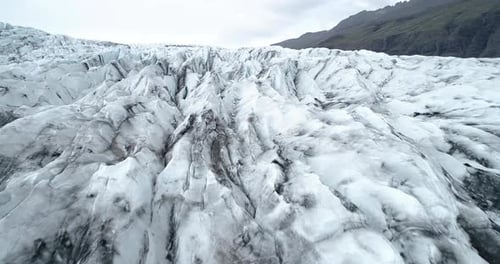 Aerial view over Glacier lagoon in Europe Fjallsárlón Iceland