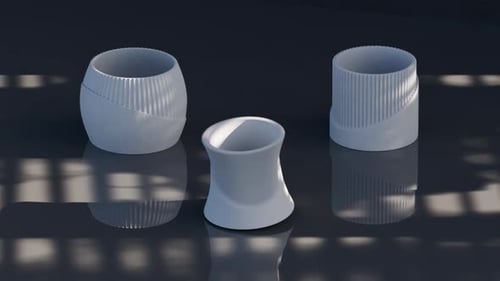 Animación de transformación 3D de Vases Loop