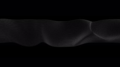 Black and white wave on black background. Simple wave black and white on isolated background. Horizo