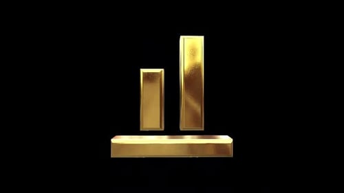 Align Vertical Bottom Golden Icon