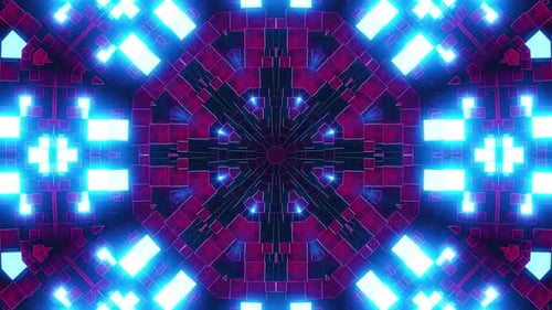 Stunning neon kaleidoscope pattern loop for immersive backgrounds