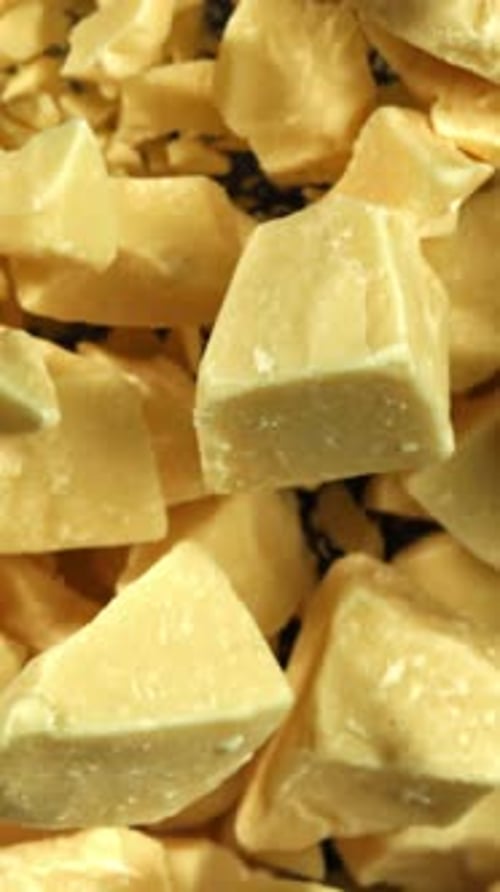 Super Slow Motion Pieces of White Chocolate Filmed on a Highspeed Camera at 1000 Fps