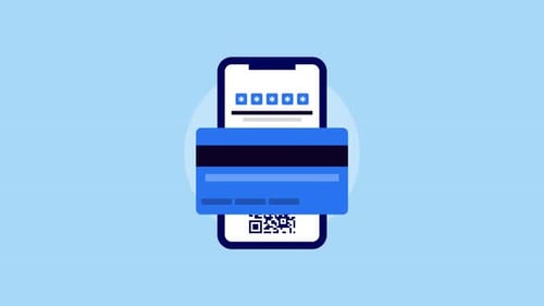 Flat Design Smartphone Secure Online Payment Animation