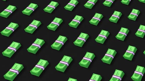 Animated Green Money Stacks Background Pattern