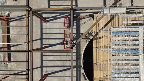 Aerial View Commercial Complex Construction Nearing Completion A Spectacular Aerial Showcase of