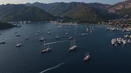 Turquoise Tranquility Boats Resting in Pristine Bay Tranquil Moment in Pristine Bay Turquoise Waters
