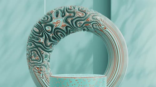 Abstract 3D Morphing Ring and Pedestal Product Display