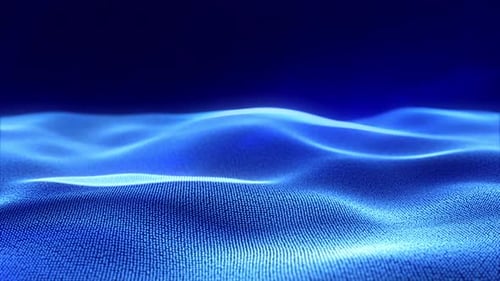 Abstract Blue Particle Wave Digital Background