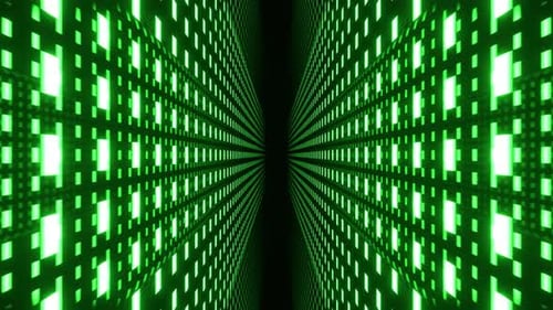 Grüner Neon Tech Grid Perspektivenhintergrund Vj Loop In 4K