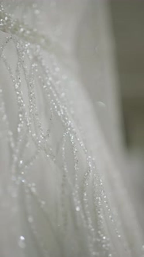 Sparkling Wedding Dress Material, Close Up Fashion Shot