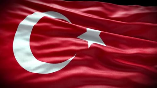 Realistic Waving Turkish Flag Animation