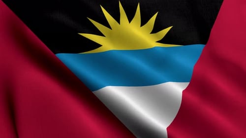 Seamlessly Waving Antigua and Barbuda Flag Loop