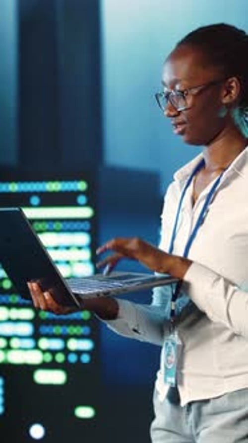 Vertical Video Executive Strolls Through Data Center