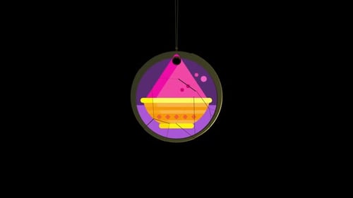 Vibrant Holi Powder Bowl Geometric Reveal Animation