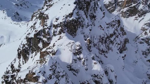 Winter drone flight over Mestias mountains in gerorgia.
Tetnuldi Ski Resort next to Uschba and Tetn