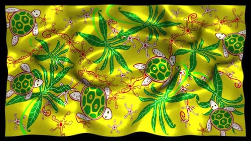 Tela con estampado de seda étnica de Indonesia Wave Alpha Songket Batik Kalimantan Timur Rutun Penyu