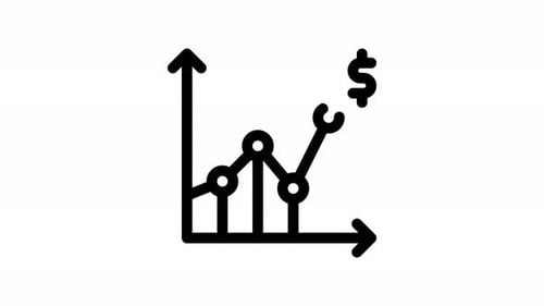Animated Line Graph Showing Financial Data Growth