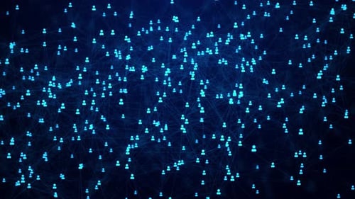 Futuristic Network of Glowing People Connections