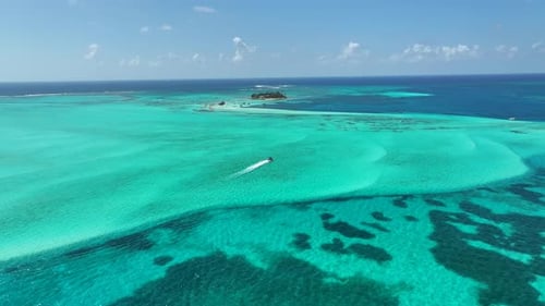 Caribbean Skyline At San Andres Providencia Y Santa Catalina Colombia. Colombian Caribbean Beach. Bl