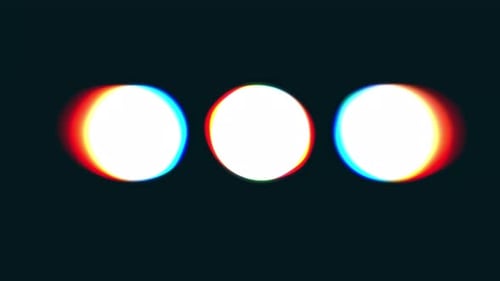 Glowing Orbs with Glitch Effect on Dark Background