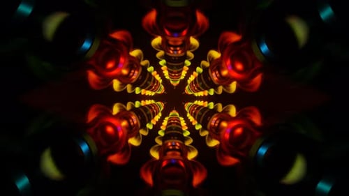 Pulsating Neon Glows Illuminate a Mesmerizing Disco VJ Loop