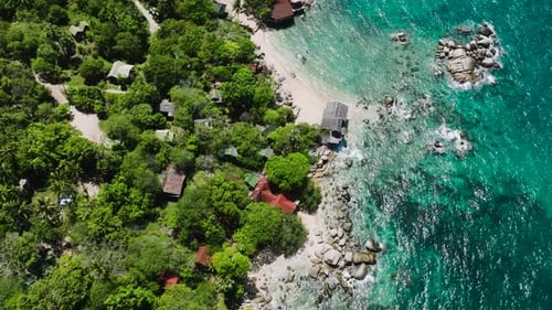 Secluded Beach with Turquoise Waters and Tropical Forest Koh Tao Thailand