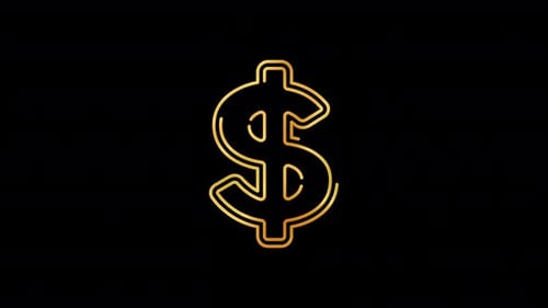 Neon Outline Dollar Sign Icon Animation Loop