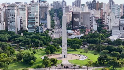 Obelisk Monument in downtown Sao Paulo in Brazil.