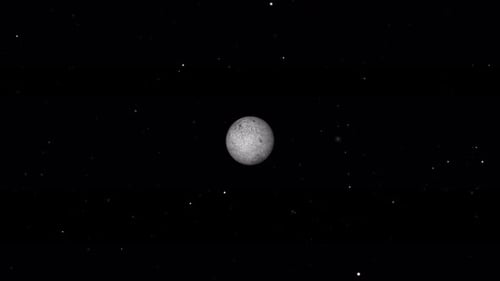 Moon Phase Cycle in Starry Space Background Animation