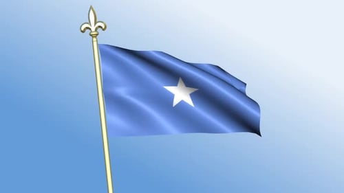 Somali National Flag Waving Animation on Pole
