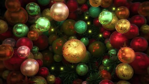 Festive Christmas Ornaments Animation Background Loop