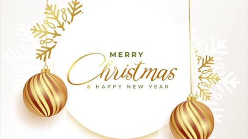 Elegant Merry Christmas and Happy New Year Greeting Animation